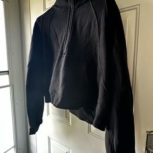 Size l/lx Scuba half zip lulu crop hoodie black